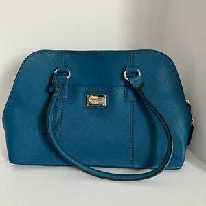 Tignanello Teal Blue Bag, Leather Vintage Large. READ